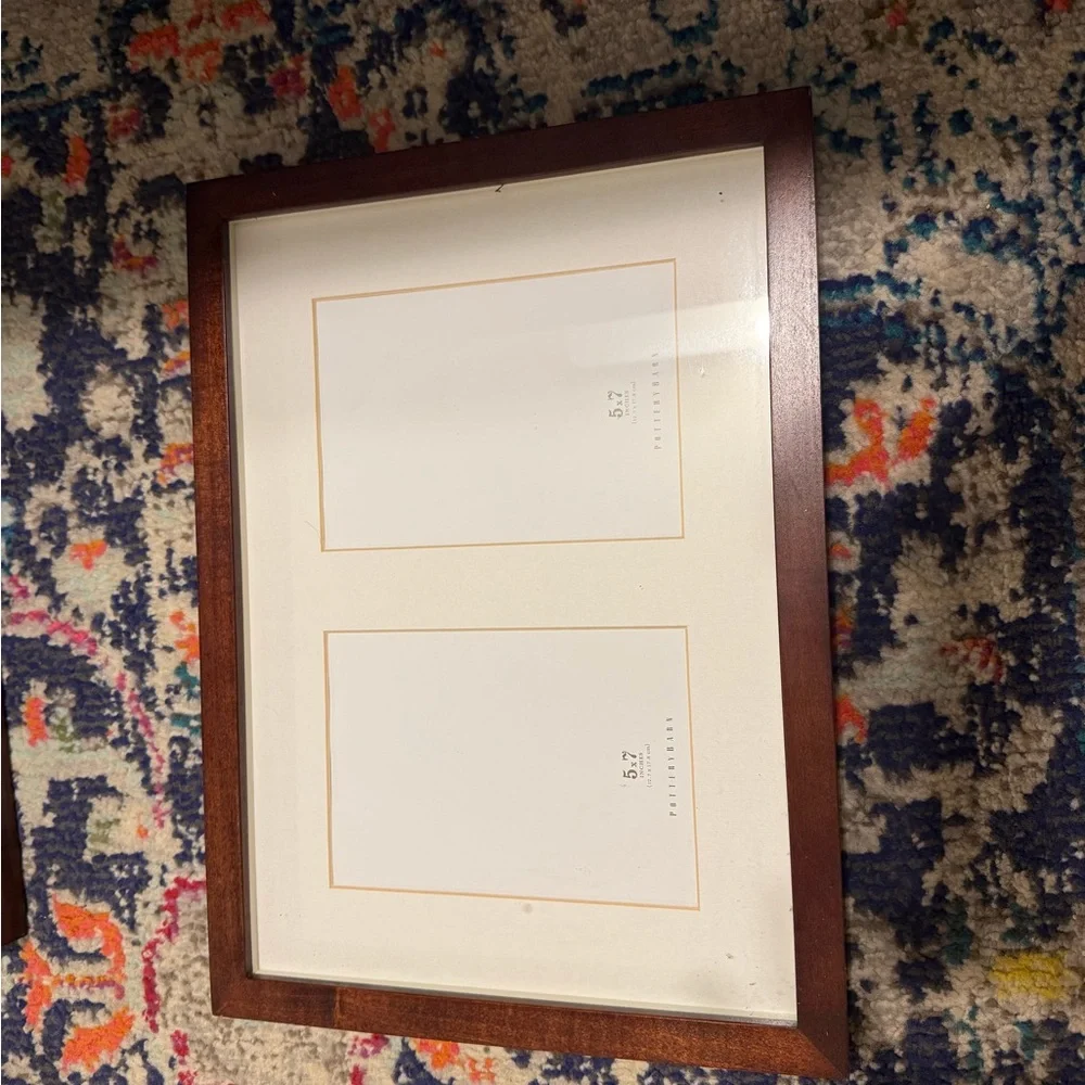 Pottery Barn Rich Brown Dual Picture Frame